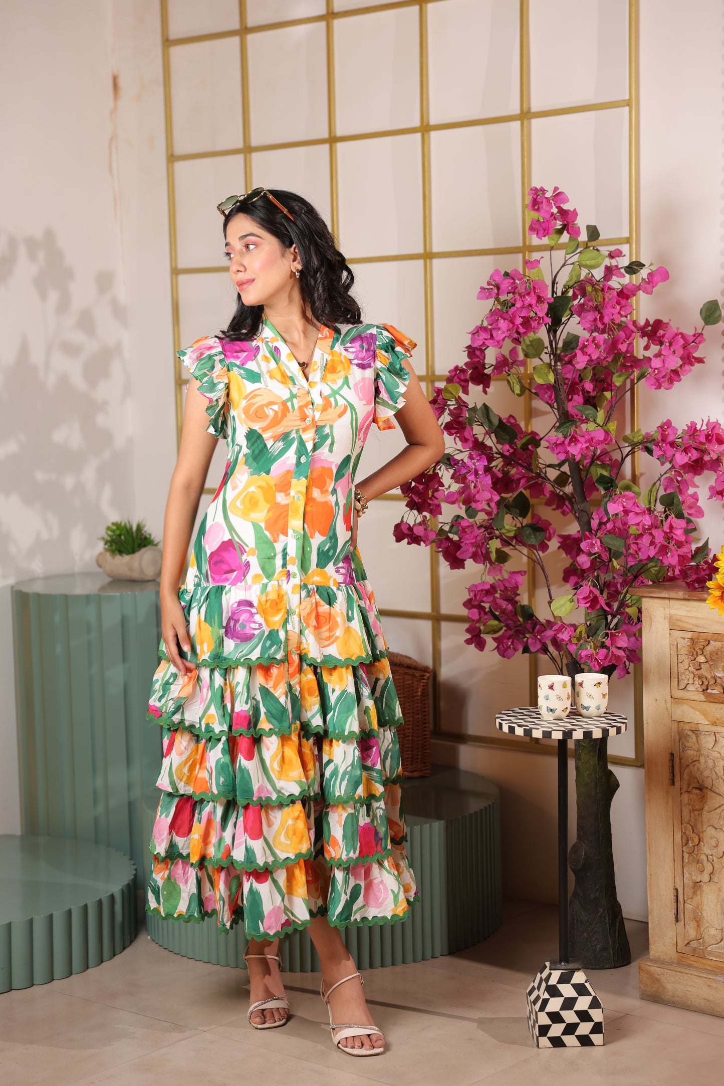 Tropical Ruffle Maxi
